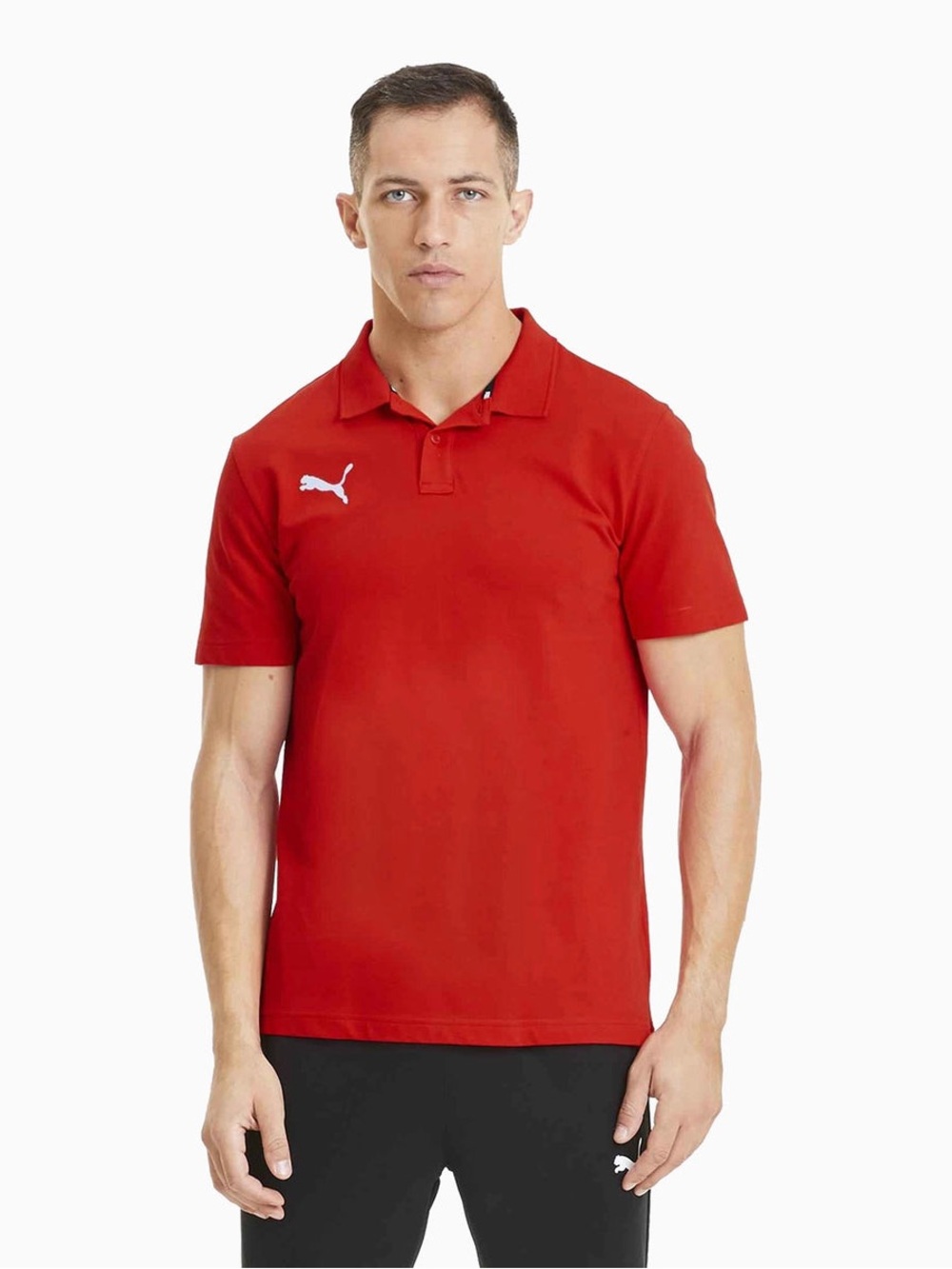 Puma Red Short-Sleeve Polo with White Logo